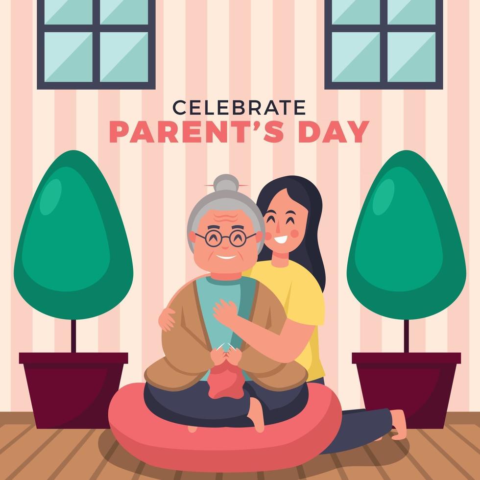 Giving Love and Care to Your Parents Day vector