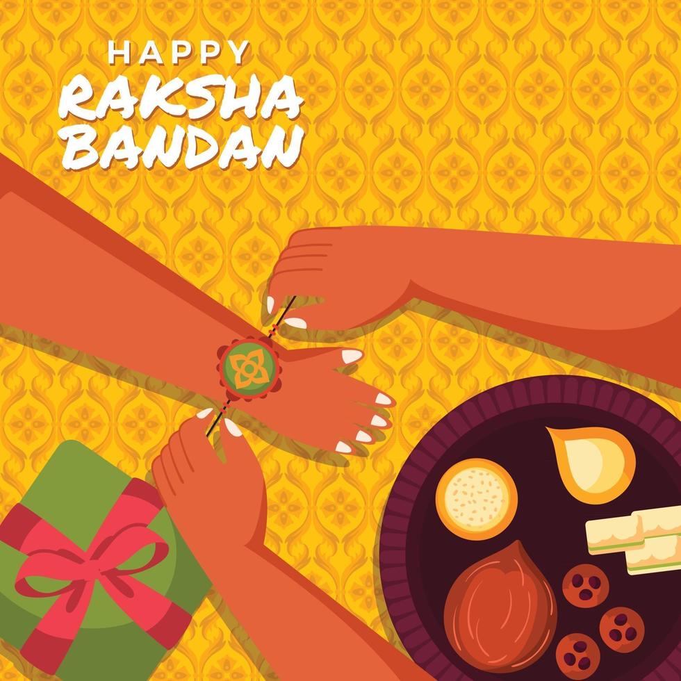 Celebrating Hindu Annual Rite Raksha Bandhan vector