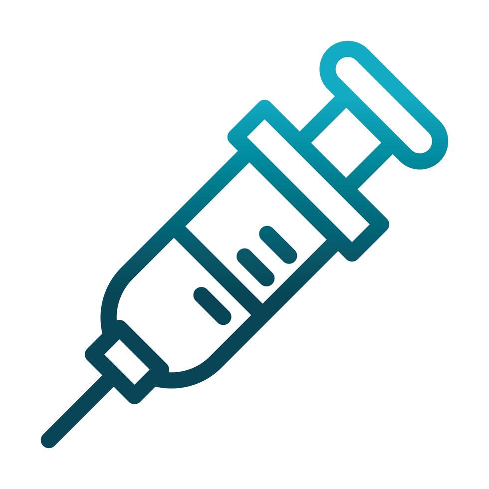 medical syringe laboratory science and research gradient style icon vector