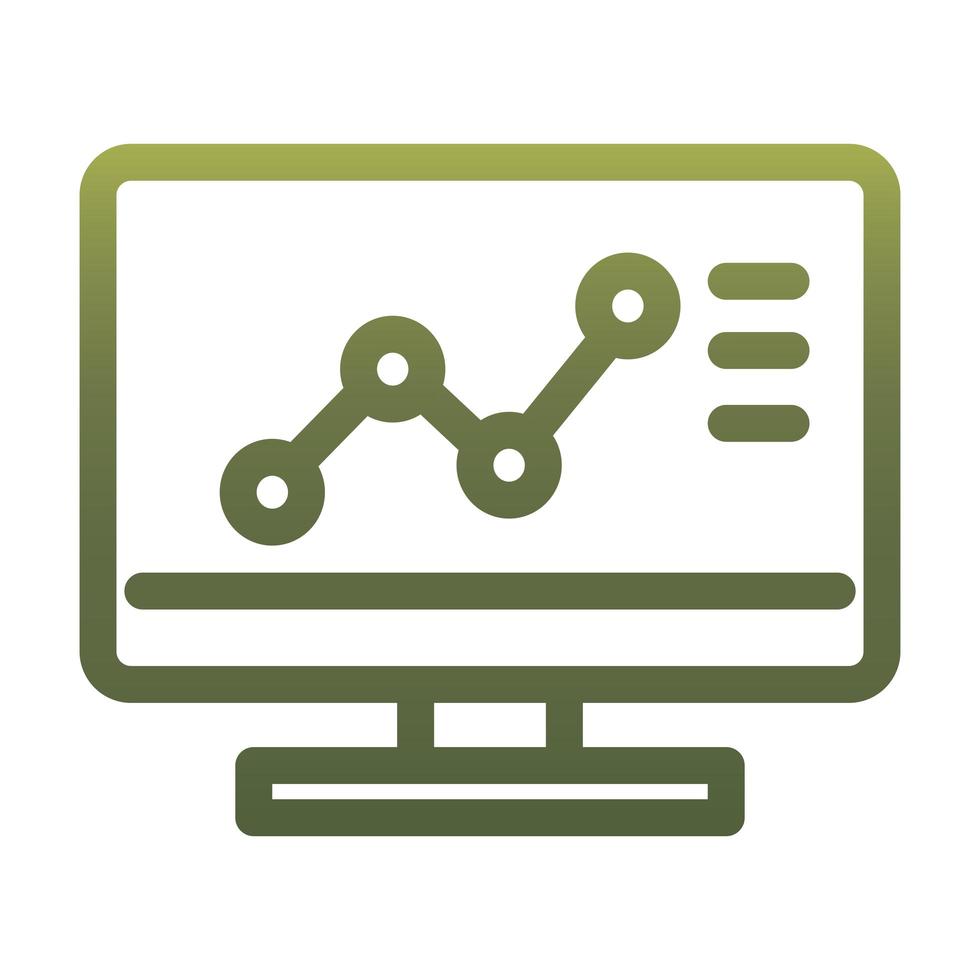 Infographic increase arrow chart inside computer gradient style icon vector design