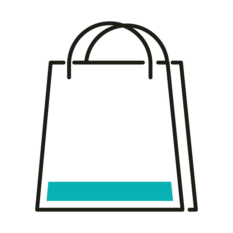 diseño de vector de icono de estilo de línea de bolsa de compras