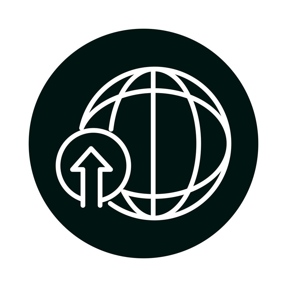 Global sphere with up arrow vector design