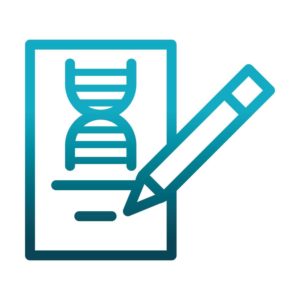 genetic pencil study laboratory science and research gradient style icon vector