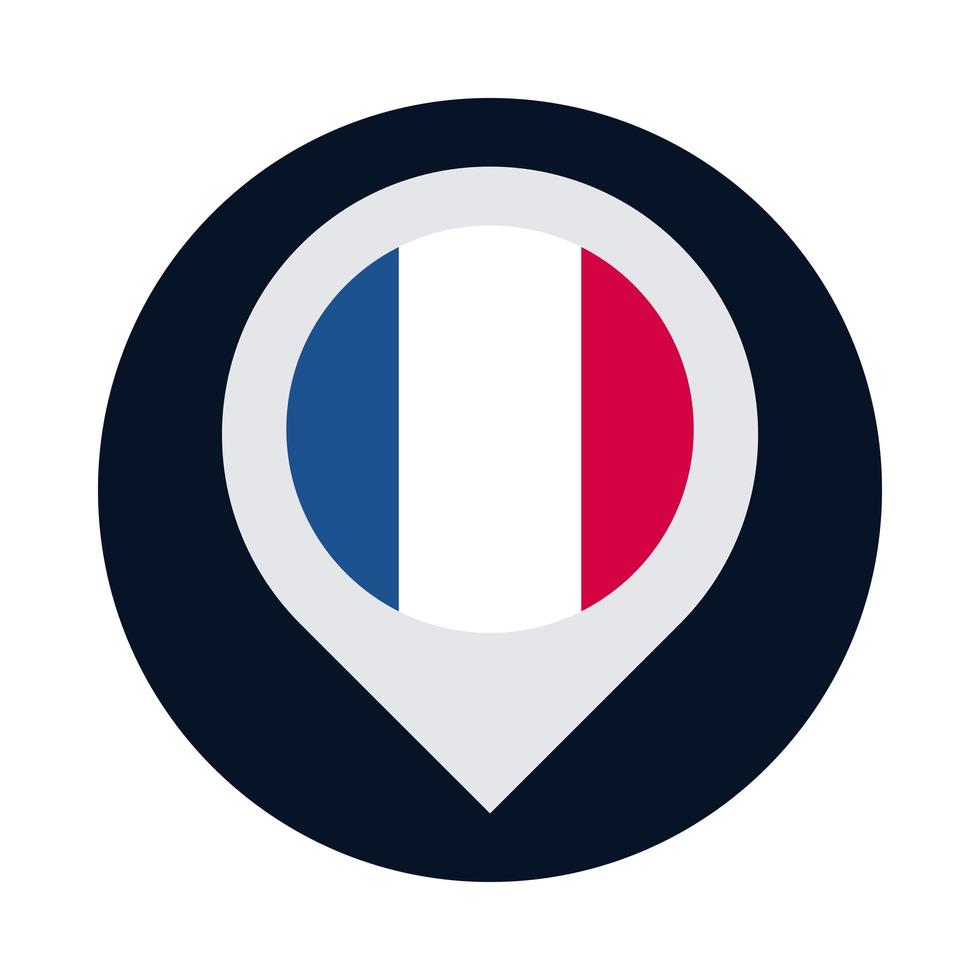 Francia sello sello marca bloque y diseño de vector de icono de estilo plano