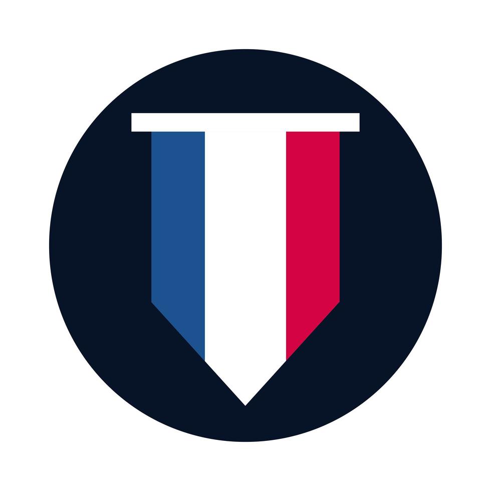 France banner block and flat style icon vector design