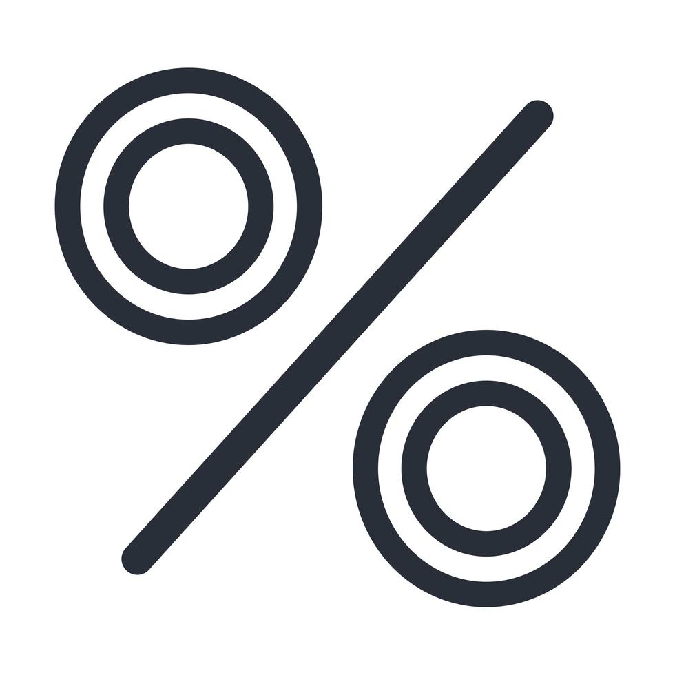 Percentage line style icon vector design