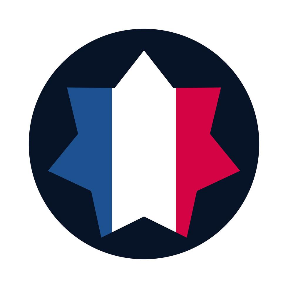Francia bloque de estrellas y diseño de vector de icono de estilo plano