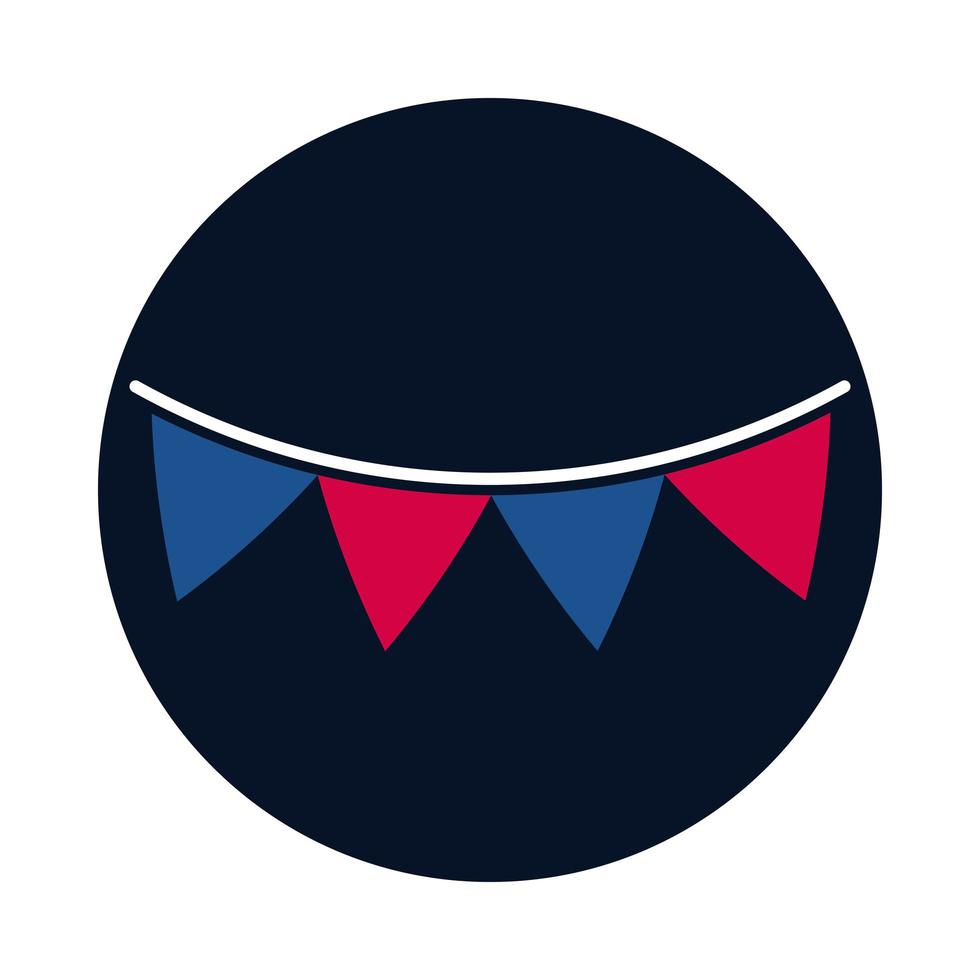 Party banner pennant block and flat style icon vector design