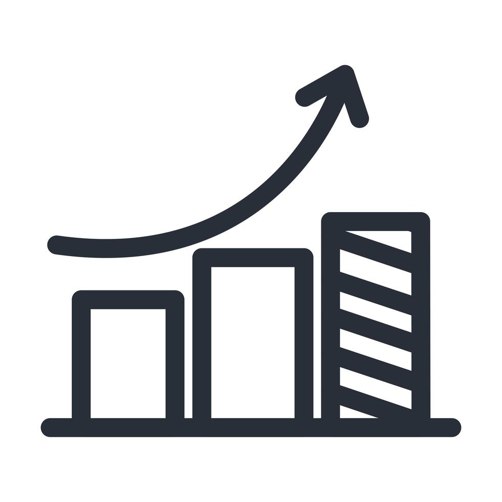 Infographic bar chart line style icon vector design