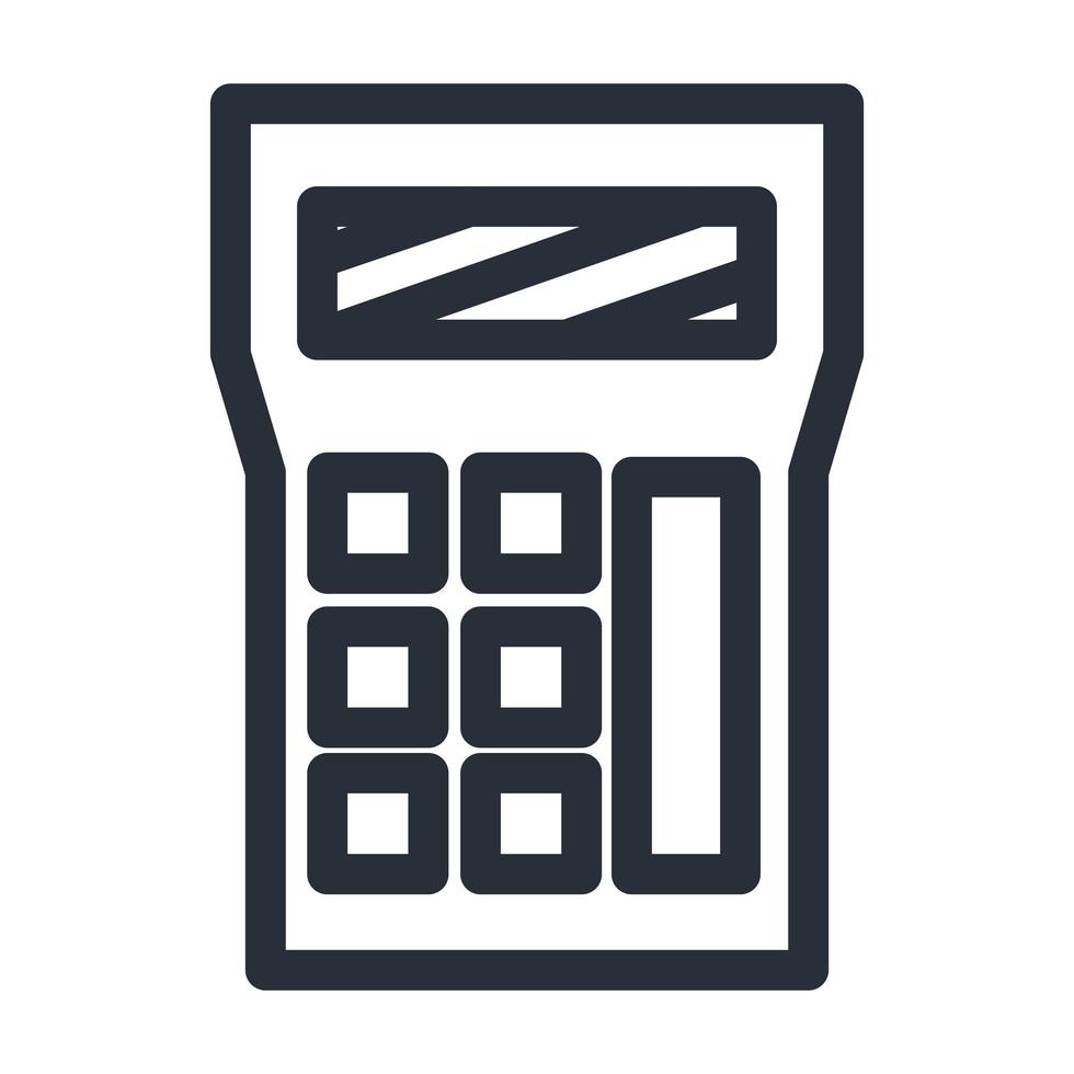 Diseño de vector de icono de estilo de línea calculadora aislada