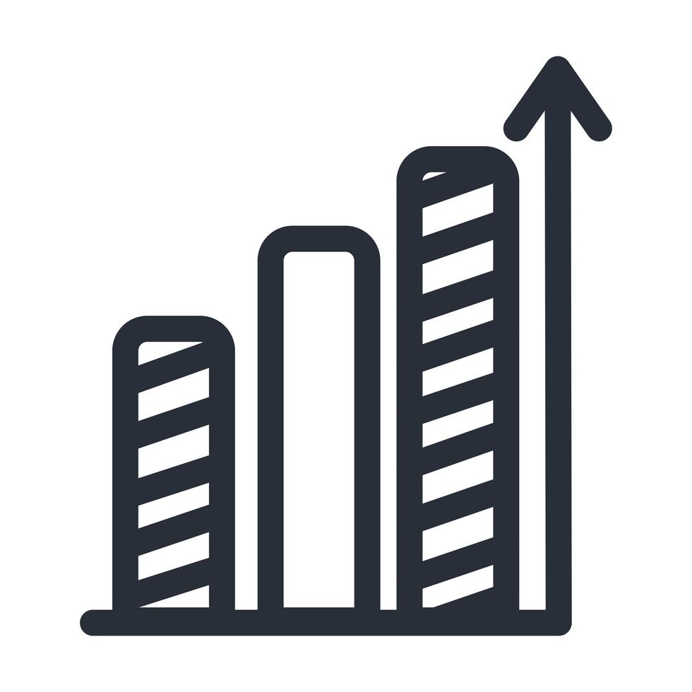 Infographic bar chart line style icon vector design