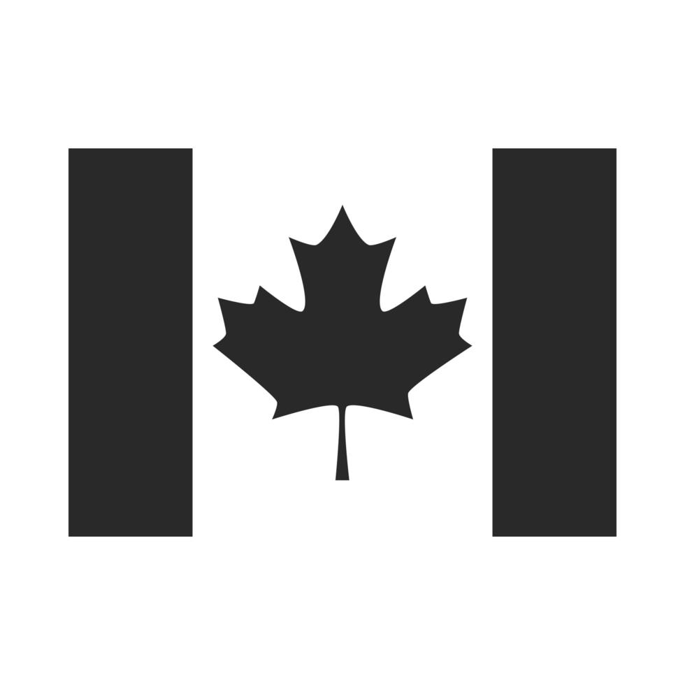 icono de estilo de silueta de emblema de bandera de libertad nacional del día de canadá vector