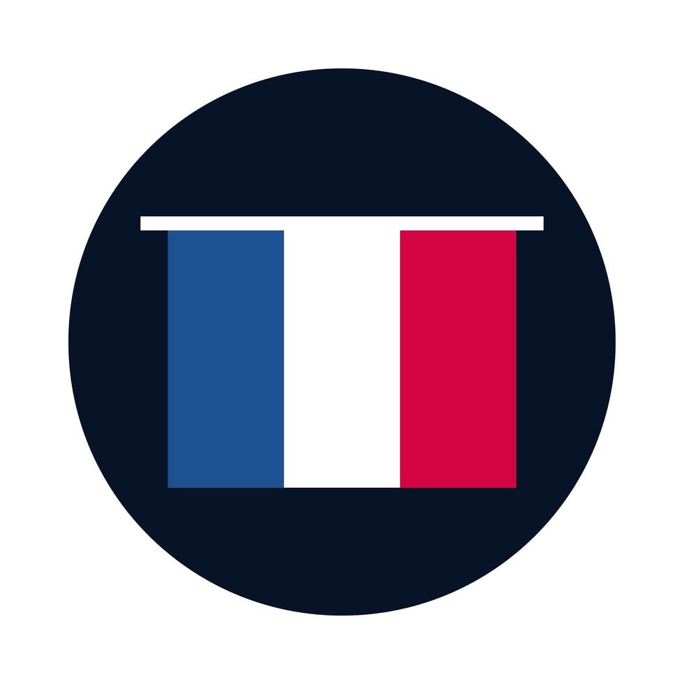 France flag block and flat style icon vector design