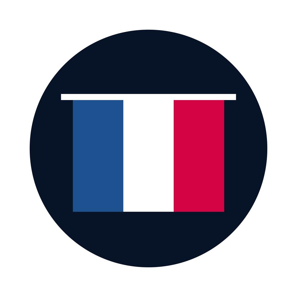 France flag block and flat style icon vector design