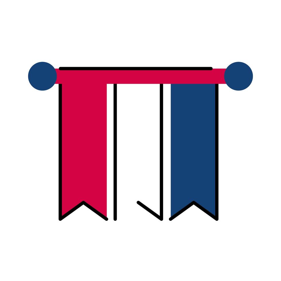 France flag line and fill style icon vector design