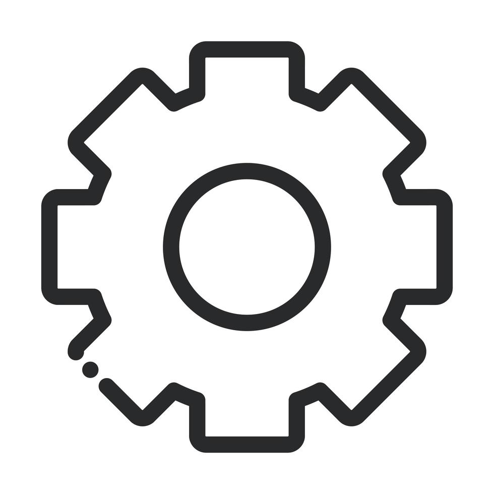 gear cogwheel laboratory science and research line style icon vector