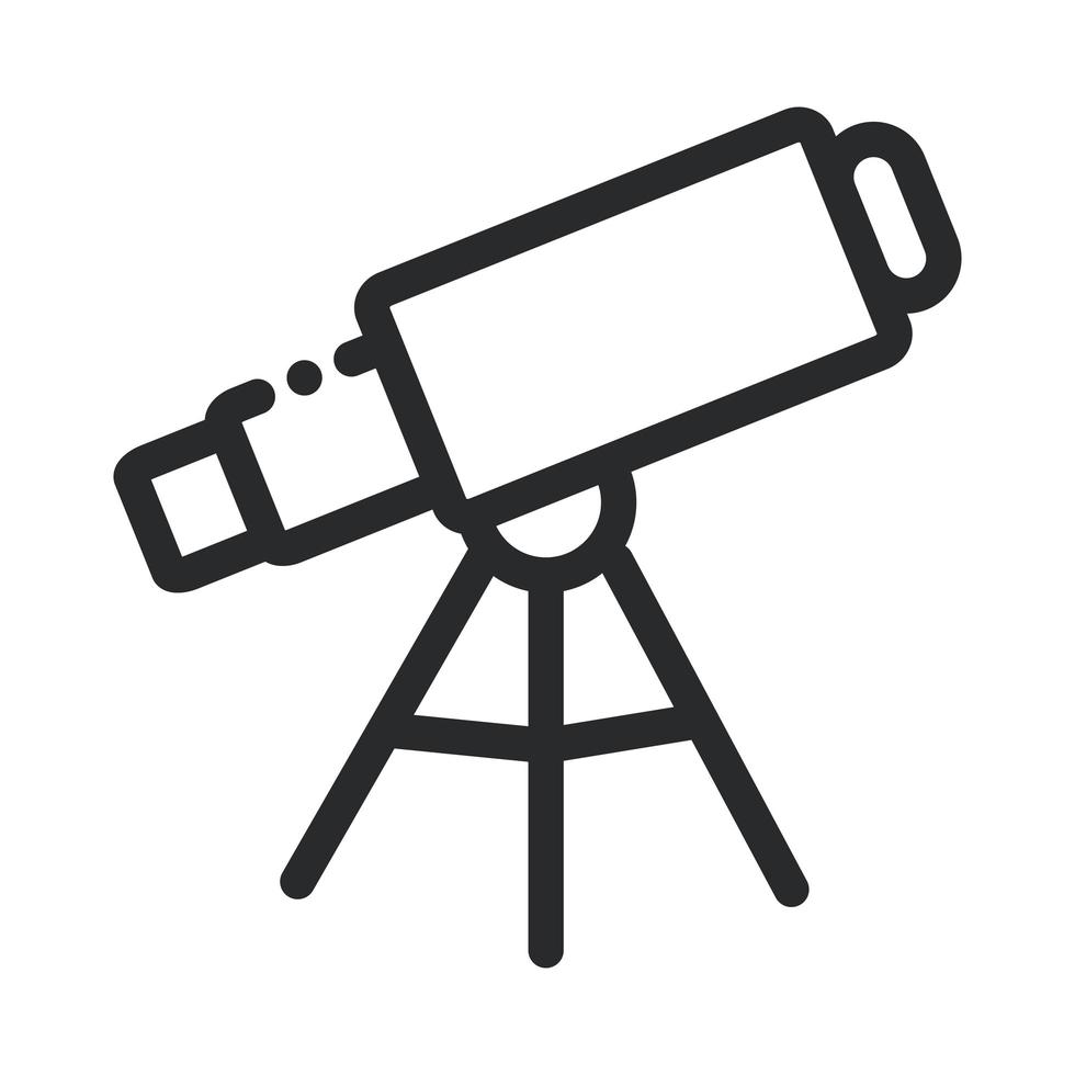 telescope astronomy science and research line style icon vector