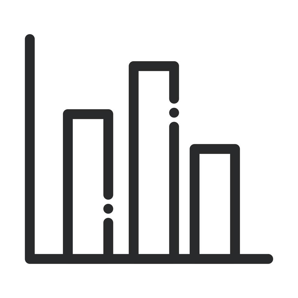 statistics report diagram science and research line style icon vector