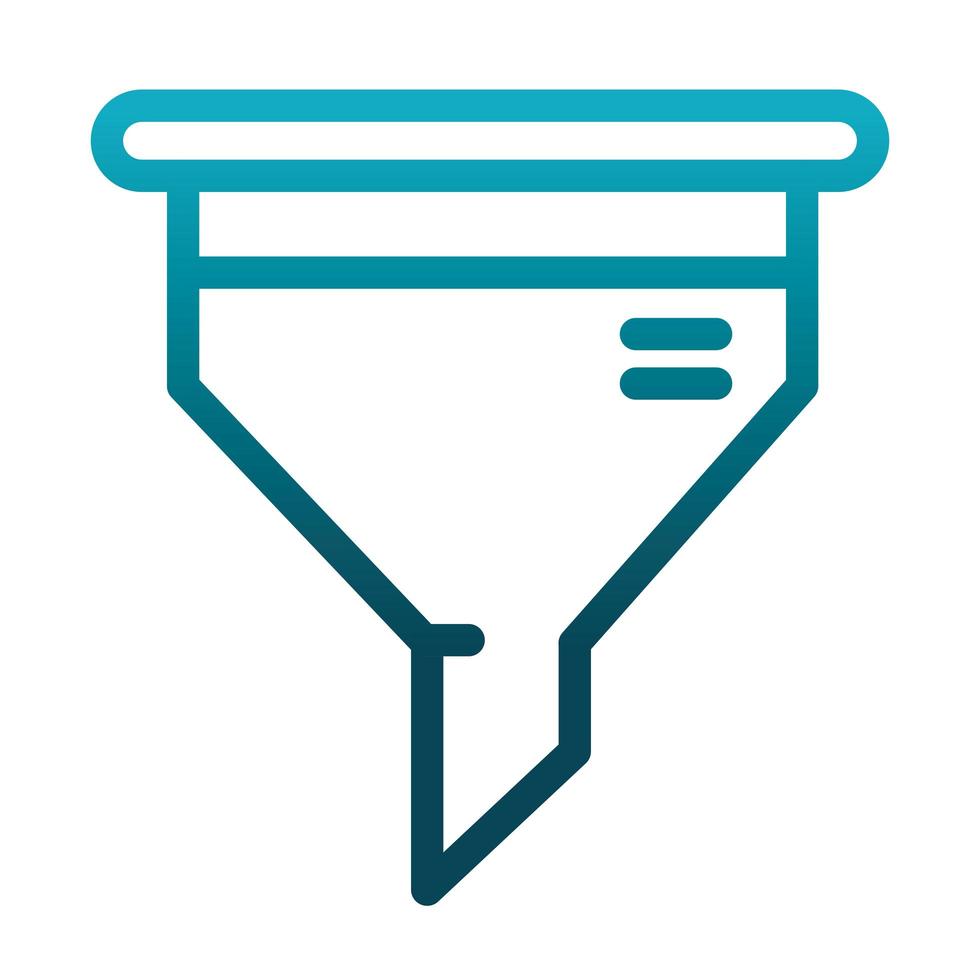 funnel laboratory science and research gradient style icon vector