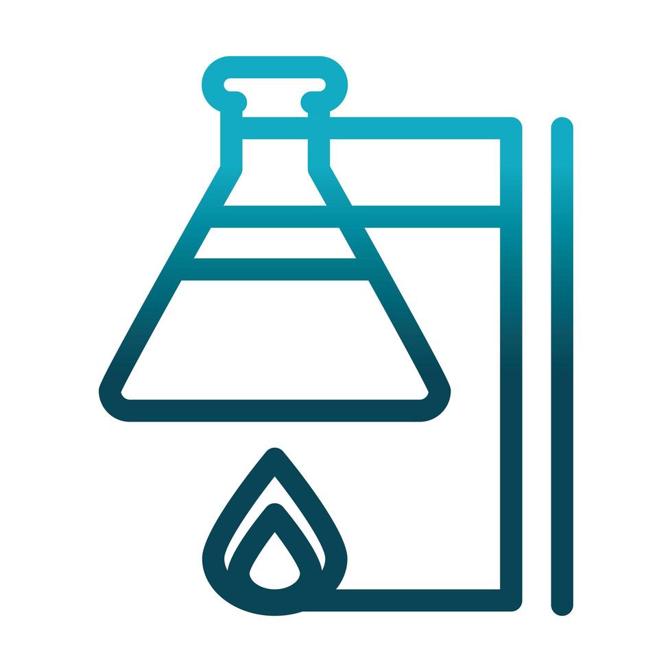 test tube on burner chemical laboratory science and research gradient style icon vector
