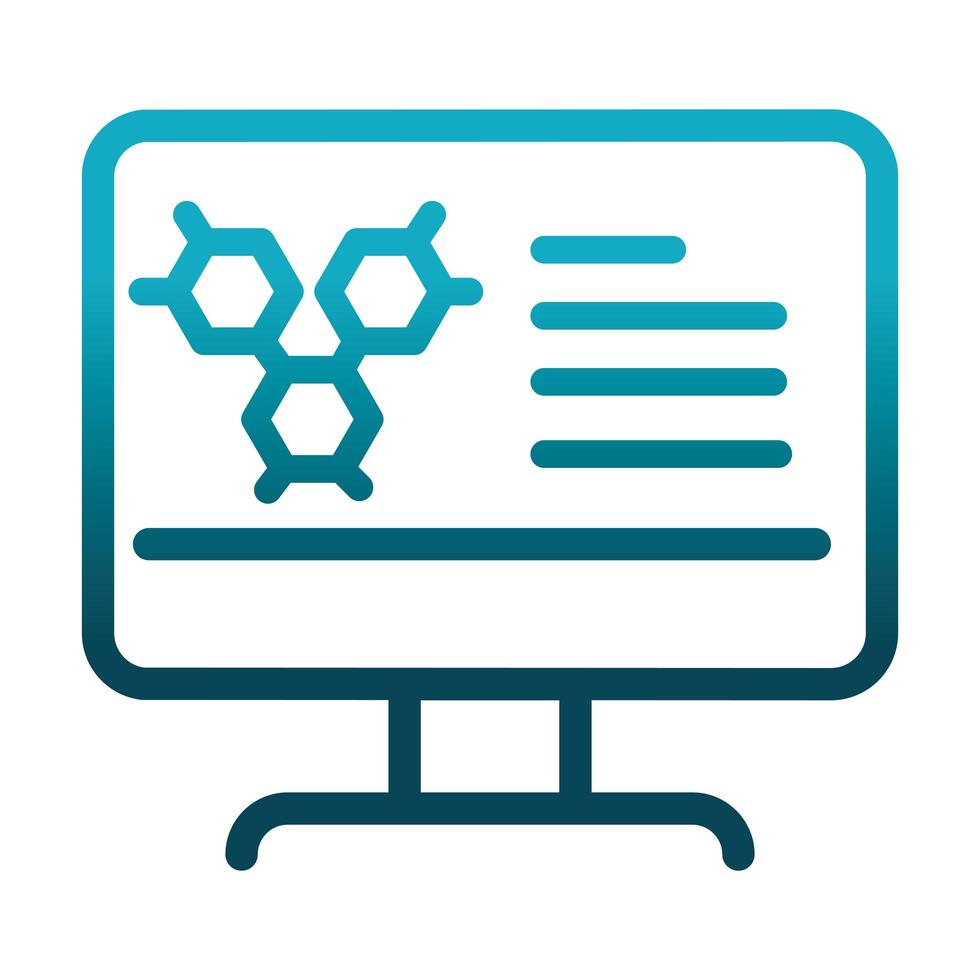 computer technology molecule laboratory science and research gradient style icon vector