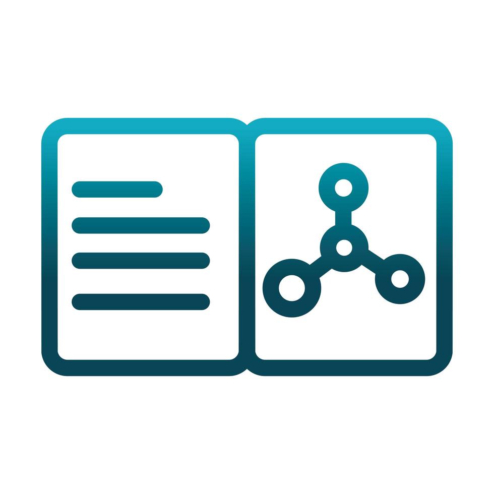 biology book laboratory science and research gradient style icon vector