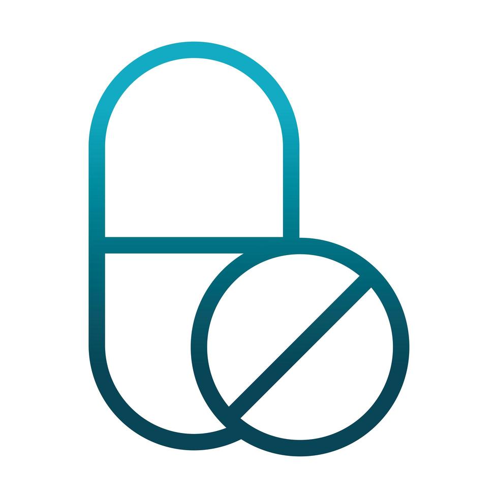 medication treatment pill and capsule laboratory science and research gradient style icon vector