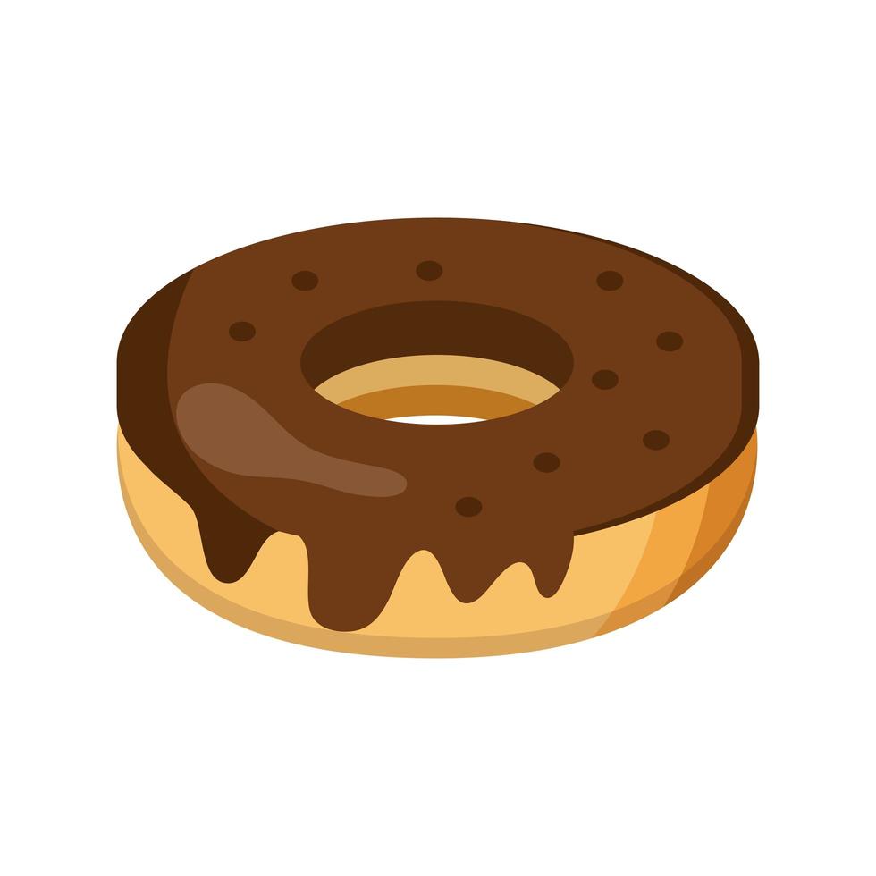 icono de estilo plano de comida de postre de donut dulce vector