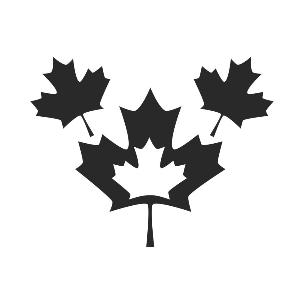 día de canadá hojas de arce rojo icono de estilo de silueta de símbolo nacional vector