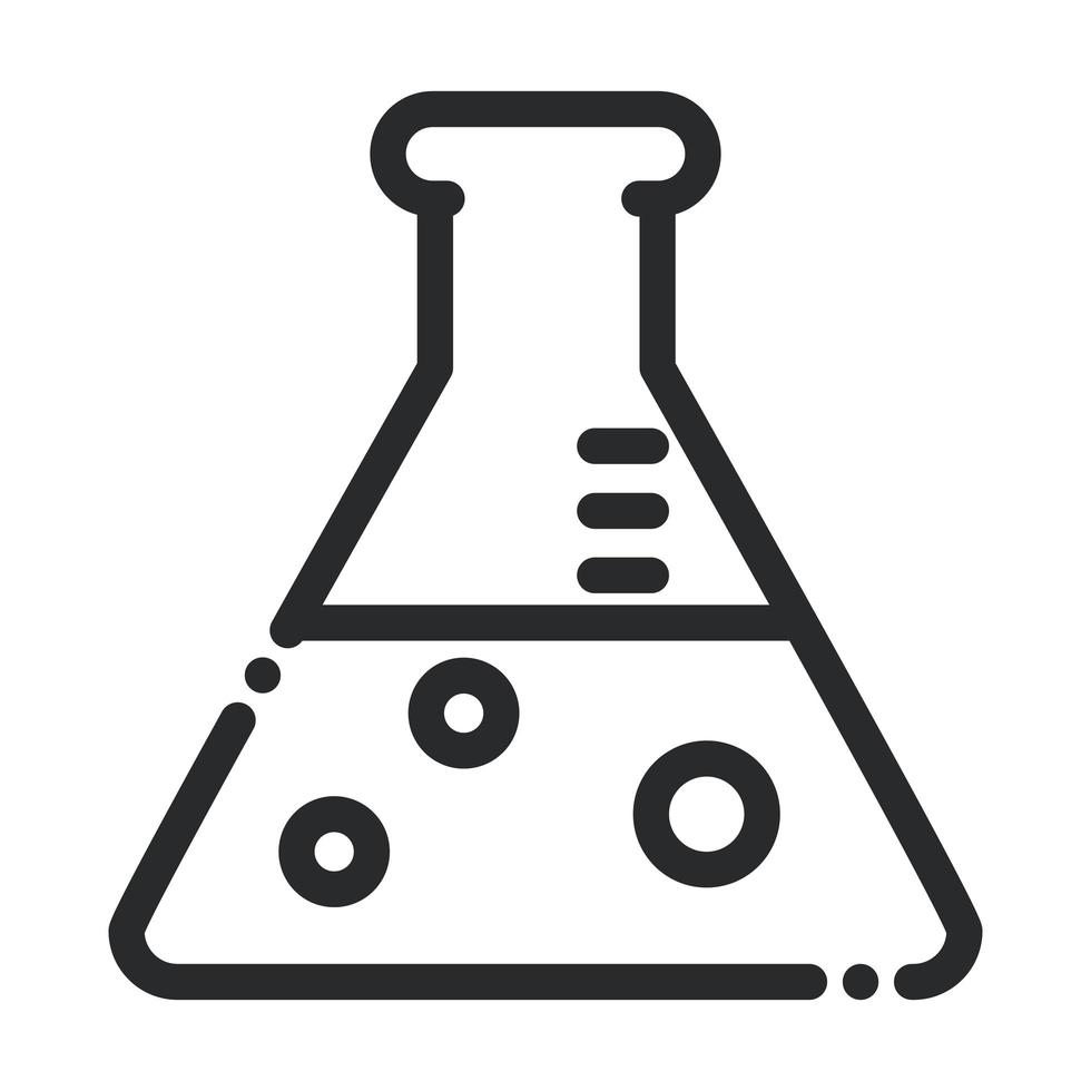 probeta biología estudio laboratorio ciencia e investigación icono de estilo de línea vector