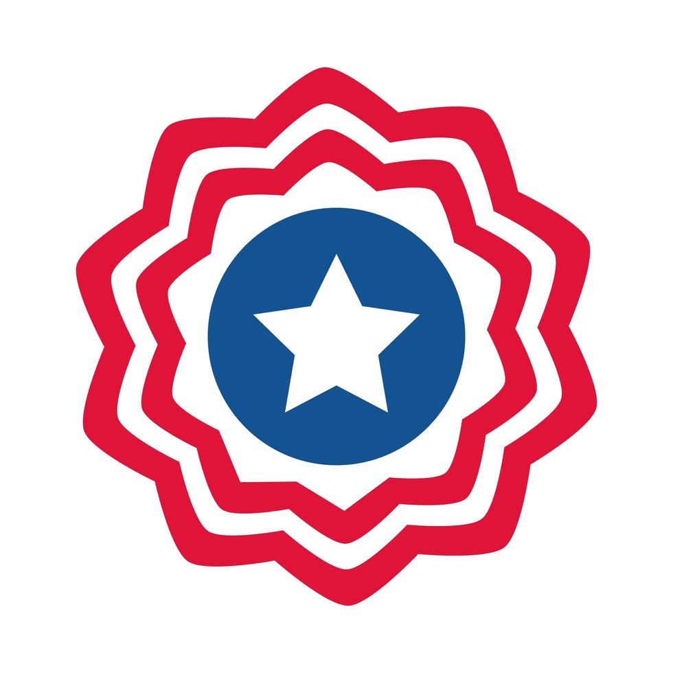 4 de julio día de la independencia bandera americana decoración insignia icono de estilo plano vector
