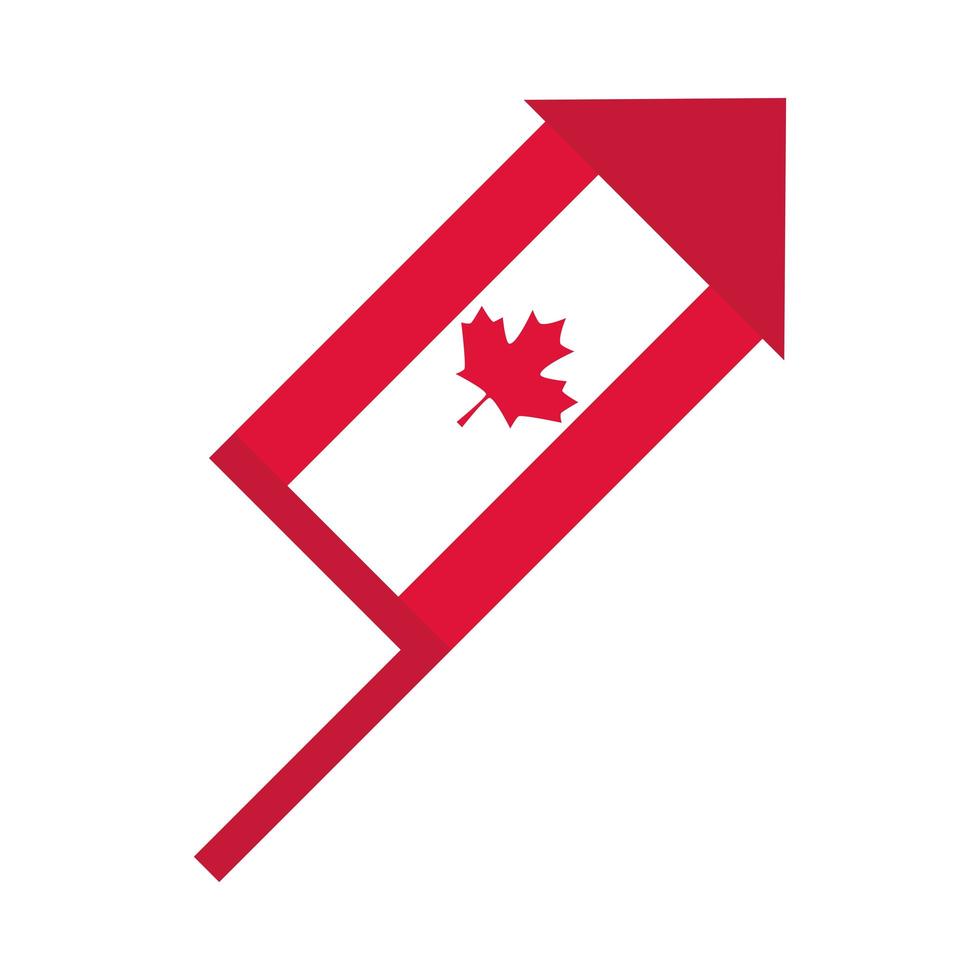 canada day fireworks rocket celebration party national flat style icon vector