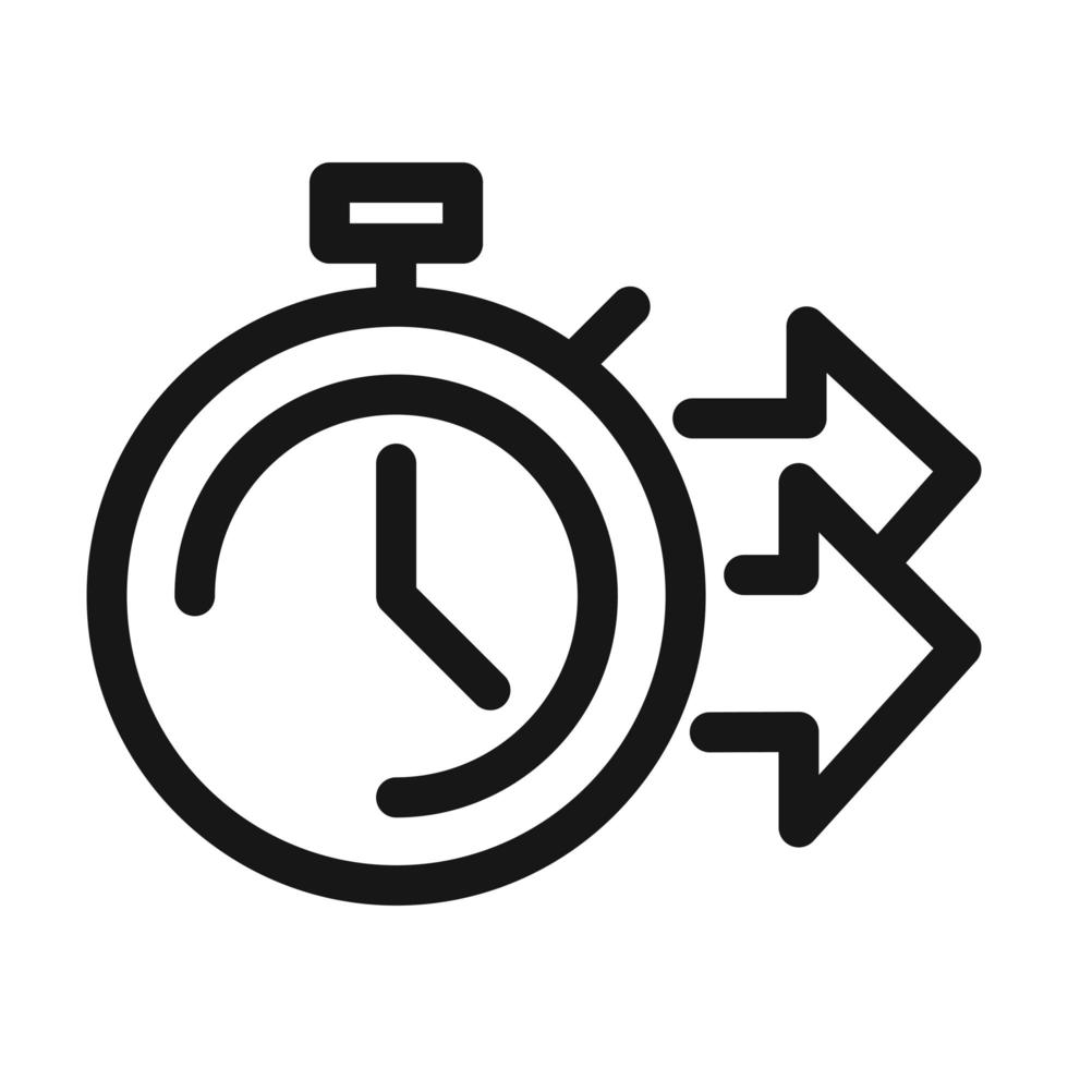 delivery cargo service logistic stopwatch time fast line style icon vector