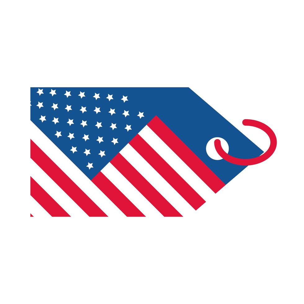 4 de julio día de la independencia icono de estilo plano de evento de etiqueta de bandera americana vector