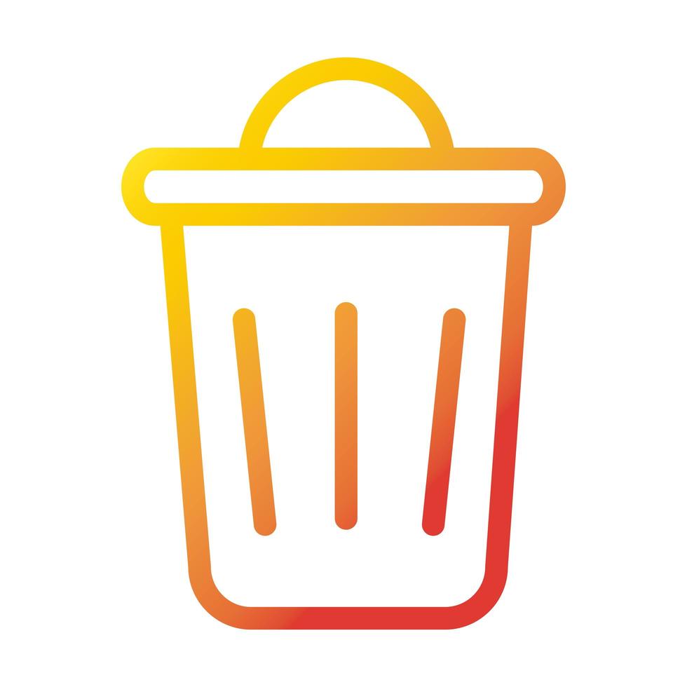 trash can delete internet web technology interface gradient style icon vector