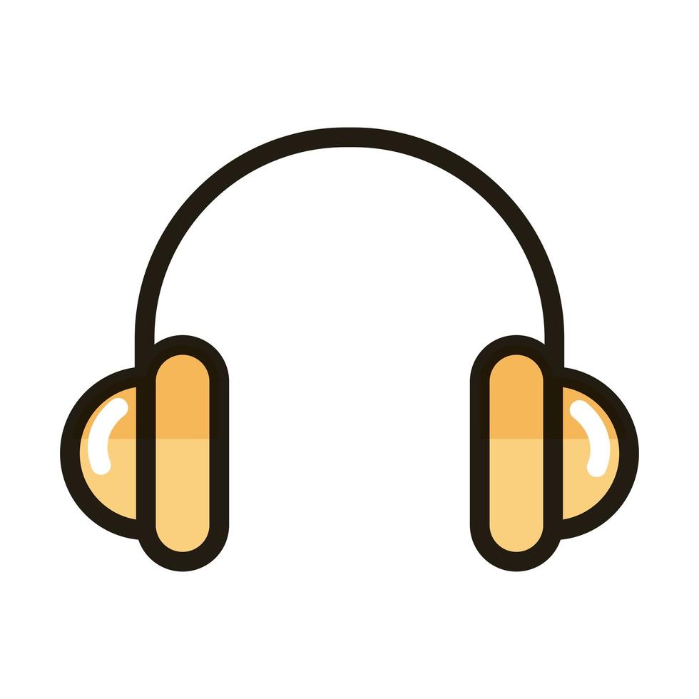 headphone music internet web technology interface line and fill style icon vector