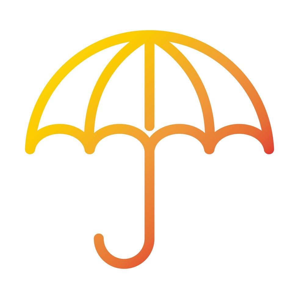 umbrella protection weather gradient style icon vector