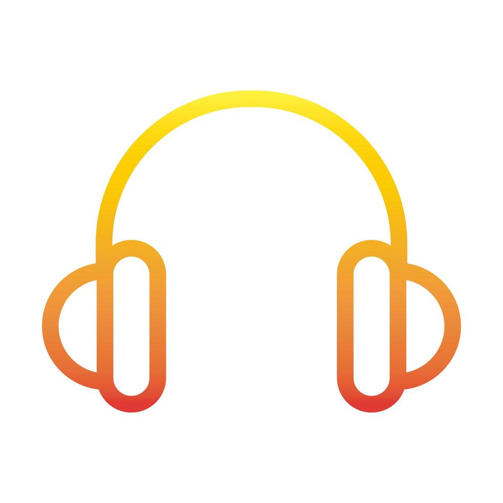 headphone music internet web technology interface gradient style icon vector