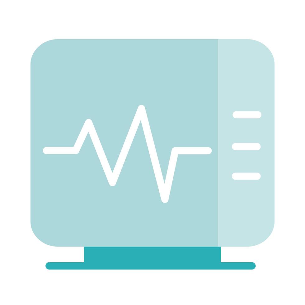 monitoring cardiology system health care equipment medical flat style icon vector