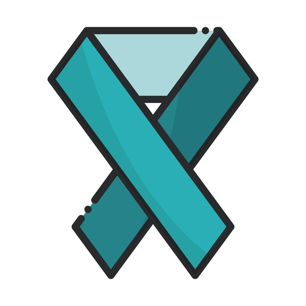 ribbon campaign health care medical line and fill icon vector