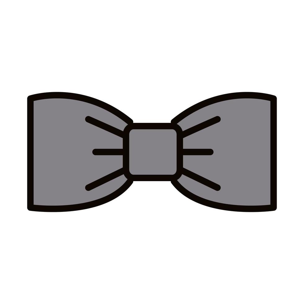 bow tie fashion decoration celebration line and fill icon vector