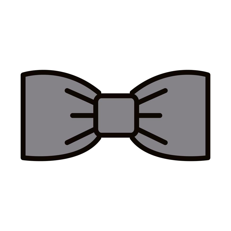 bow tie fashion decoration celebration line and fill icon vector