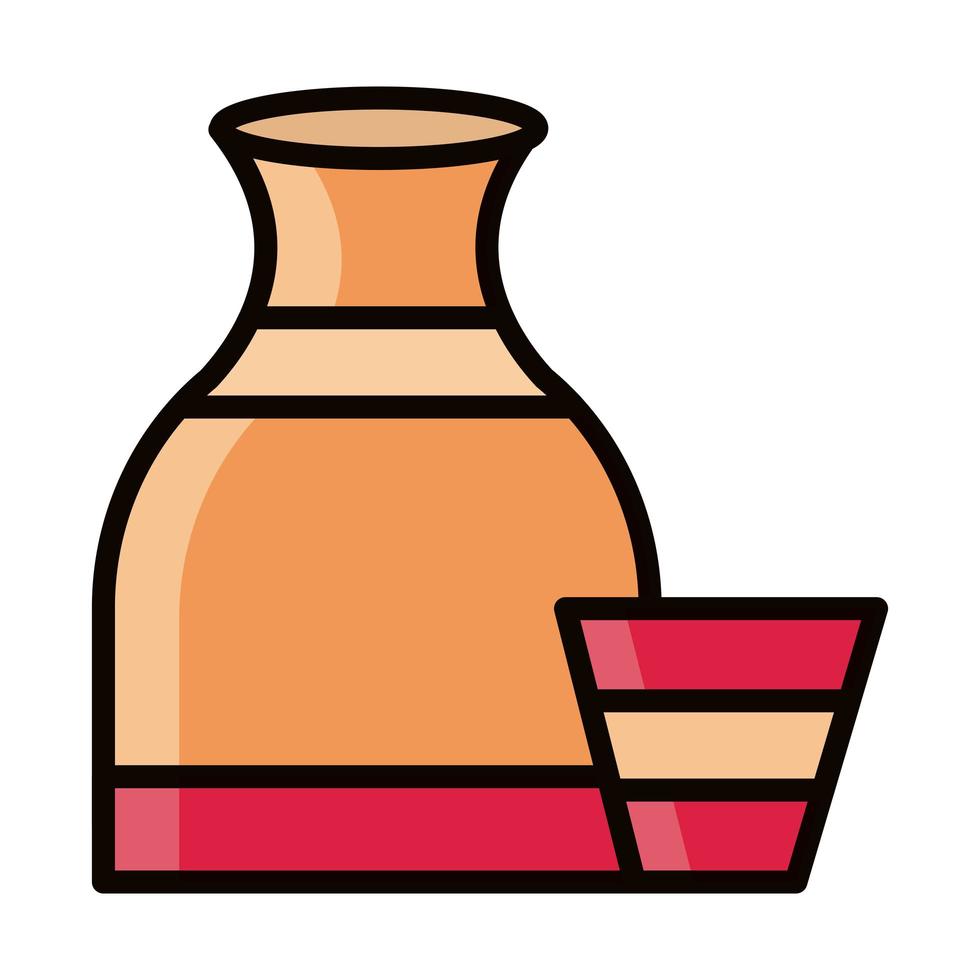 Jug And Cup Clay Kitchen Line And Fill Icon 2552743 Vector Art At Vecteezy