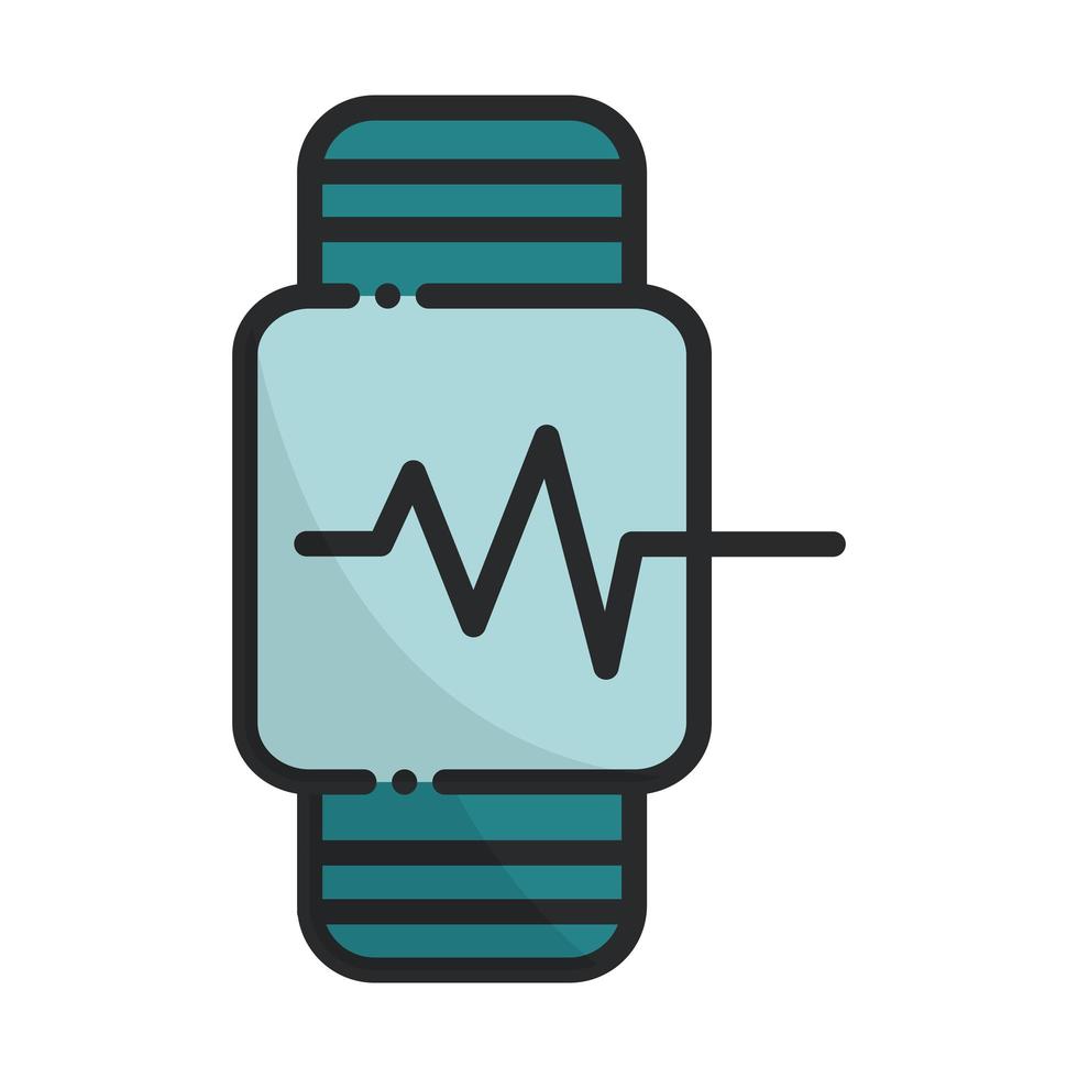 smart watch technology health care equipment medical line and fill icon vector