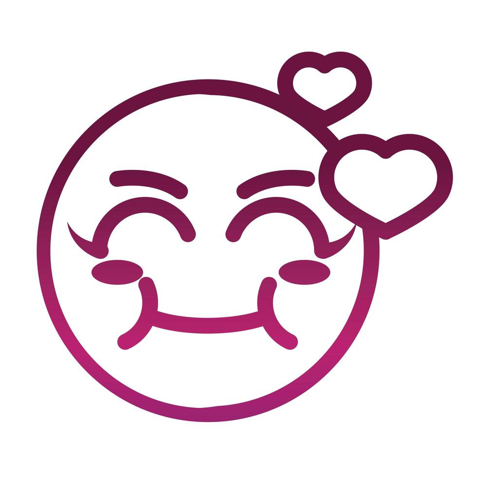 blush love funny smiley emoticon face expression gradient style icon vector