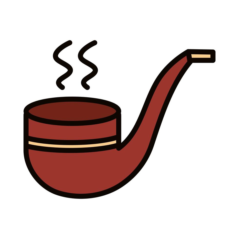 tobacco pipe accessory celebration line and fill icon vector