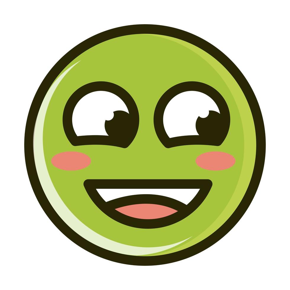 flushed face funny smiley emoticon expression line and fill icon vector