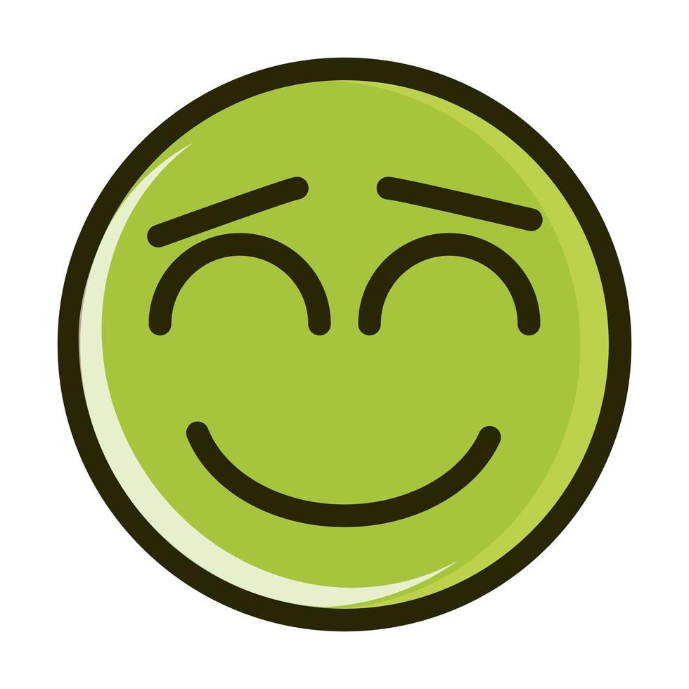 close eyes funny smiley emoticon face expression line and fill icon vector