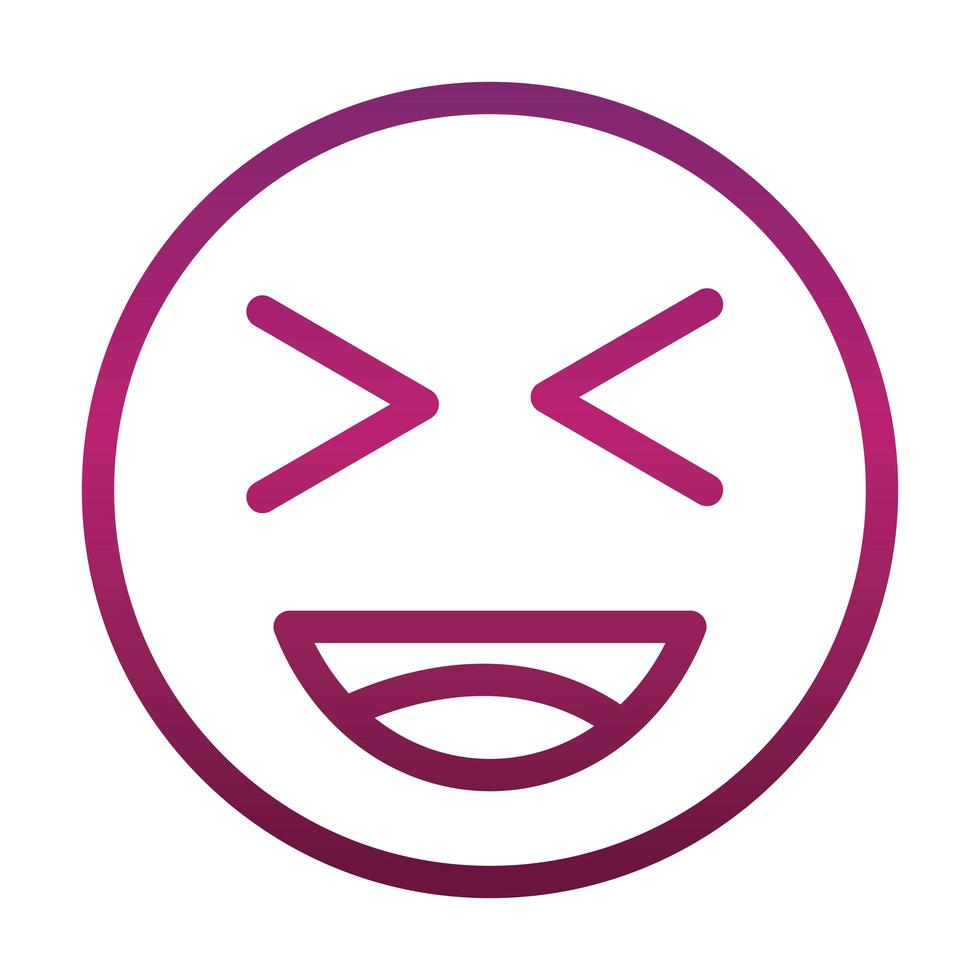 reír cerrar ojos gracioso smiley emoticon cara expresión gradiente estilo icono vector