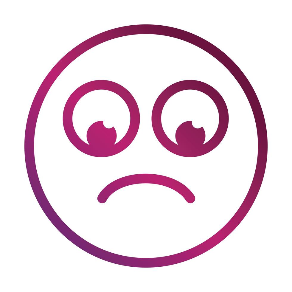 sad funny smiley emoticon face expression gradient style icon vector